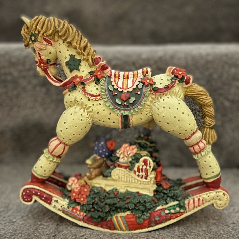 Musical Rocking Horse Resin 9. Vintage.